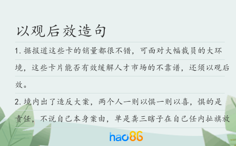 以观后效造句