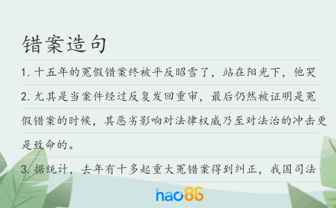 错案造句