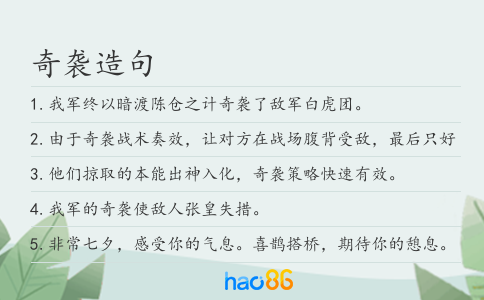 奇袭造句