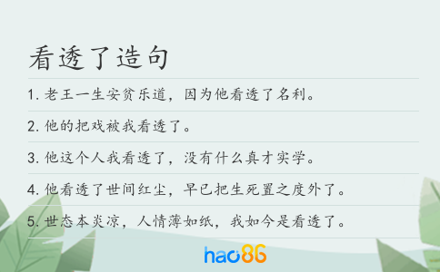 看透了造句