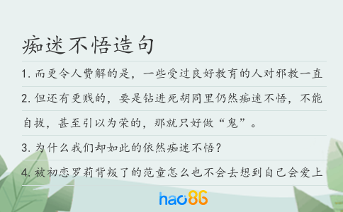 痴迷不悟造句