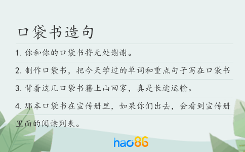 口袋书造句