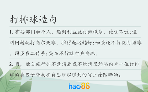 打排球造句
