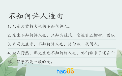 不知何许人造句