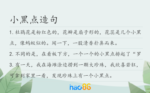 小黑点造句