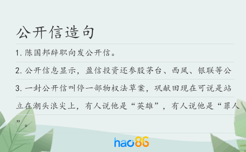 公开信造句