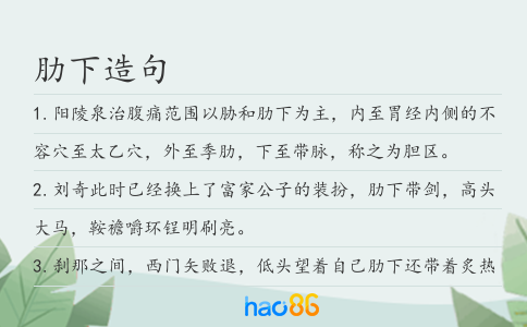 肋下造句