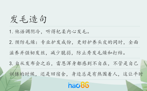 发毛造句