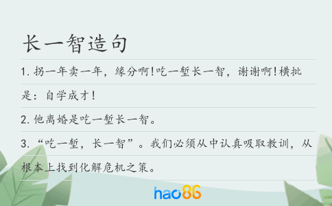 长一智造句