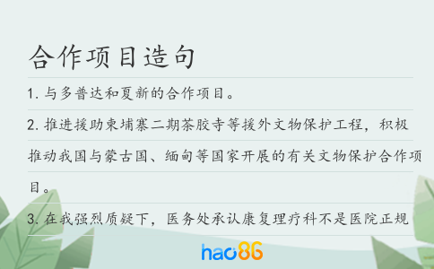 合作项目造句