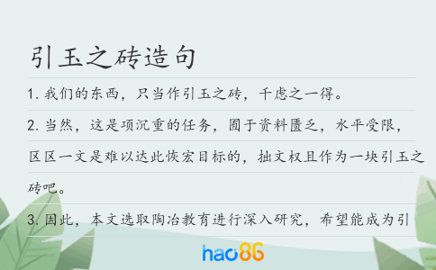 引玉之砖造句