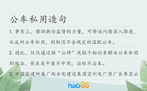 公车私用造句