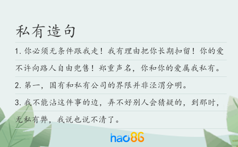 私有造句