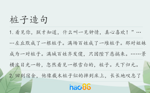 桩子造句