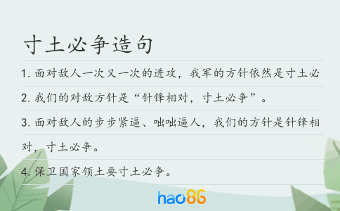 寸土必争造句