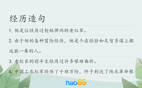 经历造句