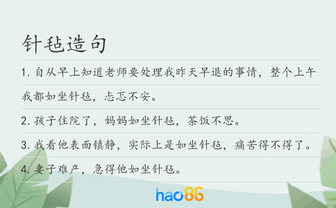 针毡造句