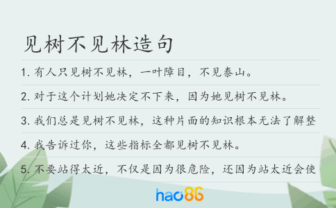 见树不见林造句