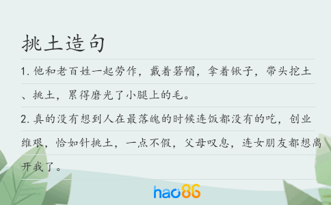 挑土造句