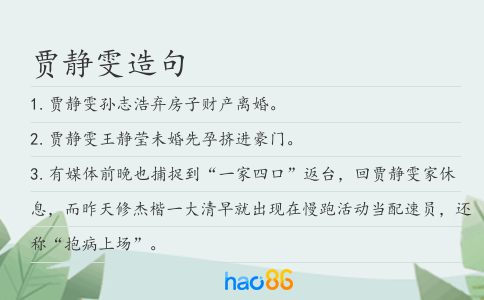 贾静雯造句