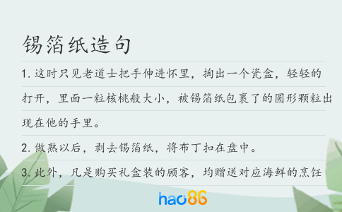 锡箔纸造句