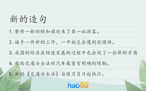 新的造句