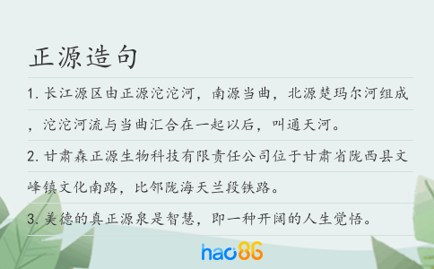 正源造句