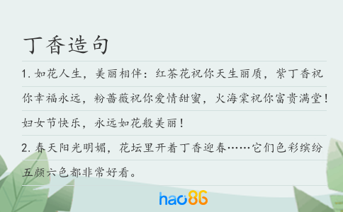丁香造句