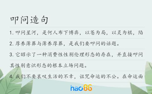叩问造句