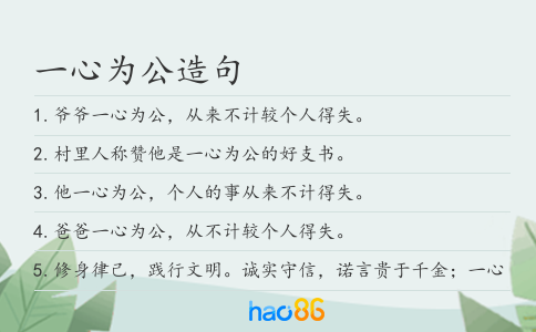 一心为公造句