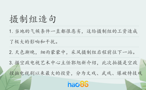 摄制组造句