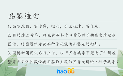 品鉴造句