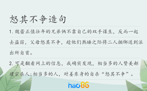 怒其不争造句