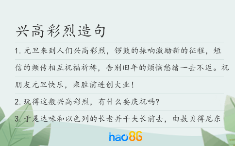 兴高彩烈造句