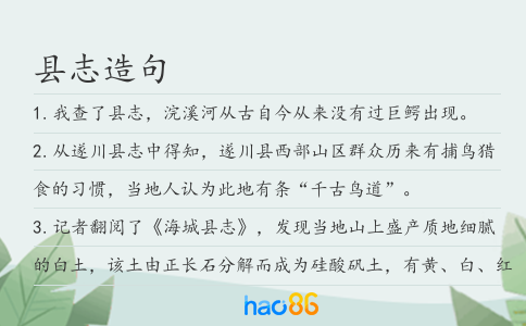县志造句