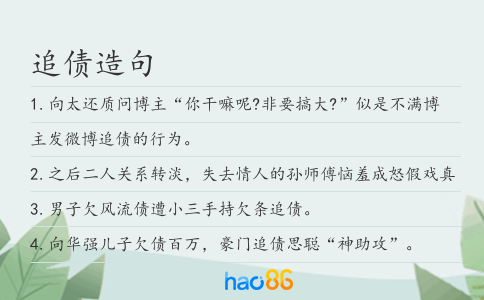 追债造句