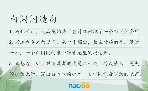 白闪闪造句