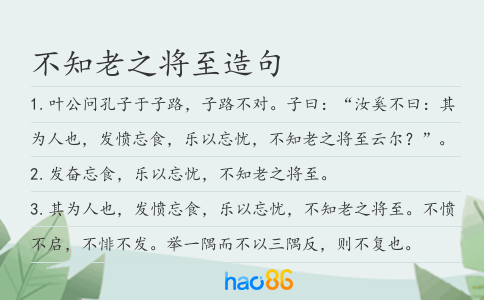 不知老之将至造句