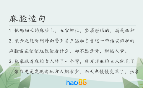 麻脸造句
