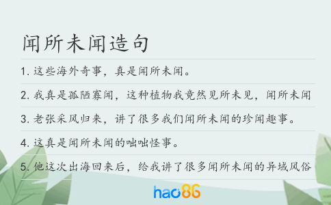 闻所未闻造句