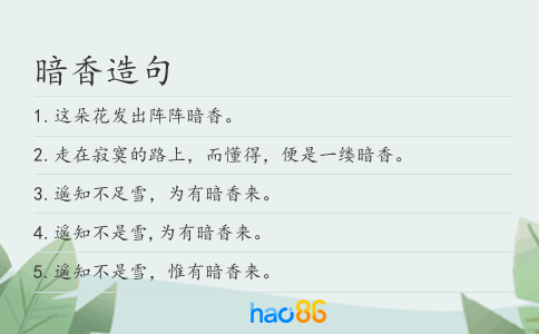 暗香造句