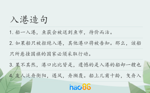 入港造句