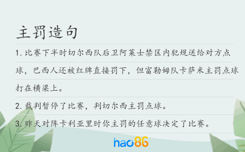 主罚造句