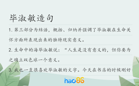 毕淑敏造句