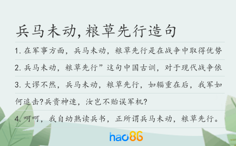 兵马未动,粮草先行造句