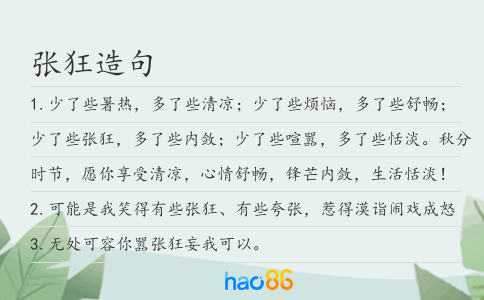 张狂造句