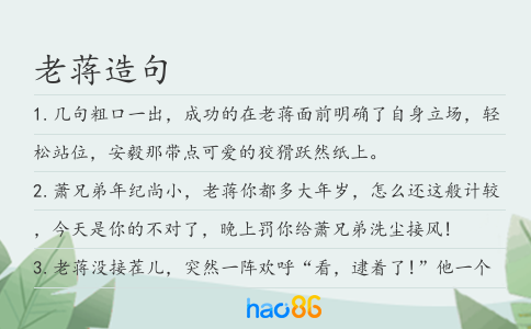 老蒋造句