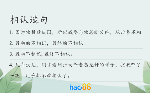 相认造句