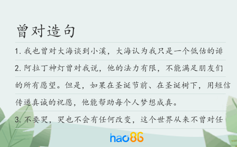 曾对造句