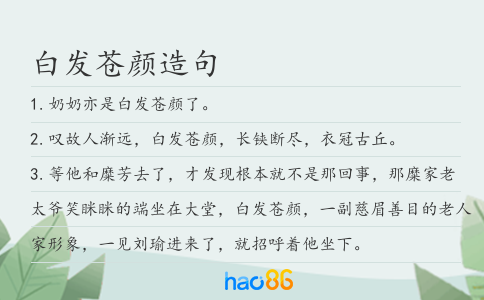 白发苍颜造句